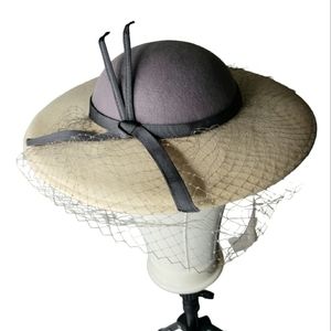 Vintage Deerskin Wool Felted Veil Grosgrain Band Detail George Bolland & CO OS